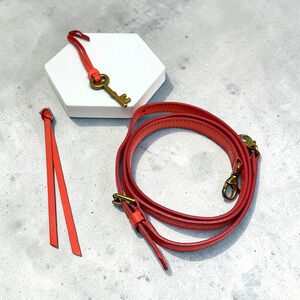 Fossil Leather Purse Strap Coral Crossbody Replacement Key Charm Zipper Pull